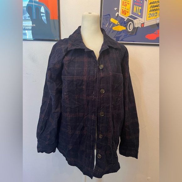 Madewell Corduroy Kentwood Oversized Shirt-Jacket in Plaid Sz Medium NWT - Picture 2 of 4